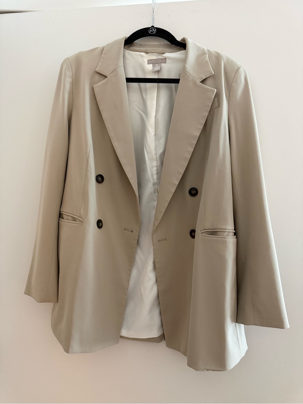 H&M Beige Double-Breasted Women's Blazer